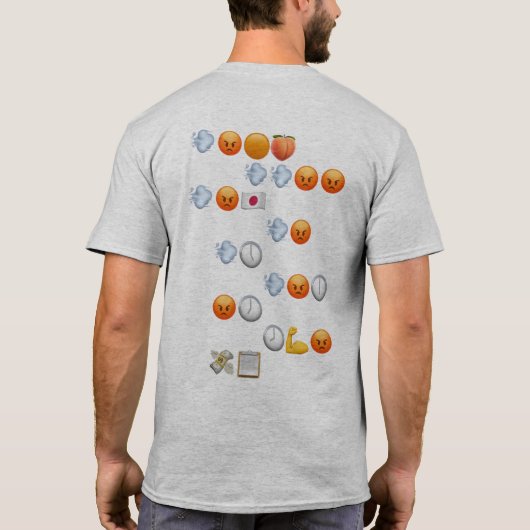 Grauer Schneller und zorniger Emoji Words T - Shir T-Shirt (Rückseite)