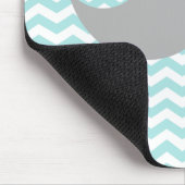 Grauer Schnurrbart-aquamariner Zickzack Mousepad (Ecke)