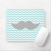 Grauer Schnurrbart-aquamariner Zickzack Mousepad (Mit Mouse)