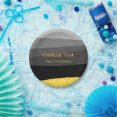 Grauer Schwarz-Gold-Klassiker Design Benutzerdefin Pappteller (Party)