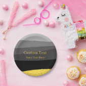 Grauer Schwarz-Gold-Klassiker Design Benutzerdefin Pappteller (Party)