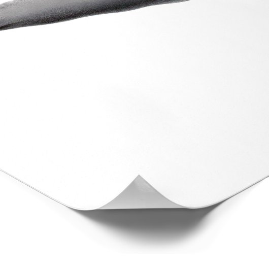 Grauer Schwarz-Weiß-Kunstdruck Sperm Whale #12 Poster (Ecke)