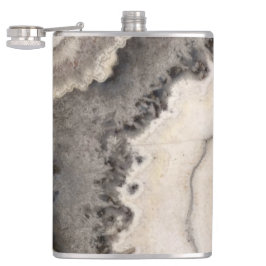 Grauer Schwarz-weißer Edelstein Flachmann