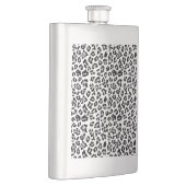 Grauer schwarzer Leopard-Tierdruck-Muster Flachmann (Rechts)