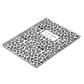 Grauer schwarzer Leopard-Tierdruck-Muster Notizblock (Linke Seite)