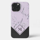 Grauer, schwarzer Marmor auf dem Violettboden iPhone Hülle (Rückseite)