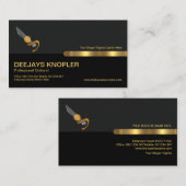 Grauer Schwarzer Retro Columns Musikgitarrist Visitenkarte (Vorne/Hinten)