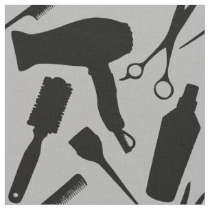 Grauer Schwarzer Stylist Tools Friseursalon Stoff