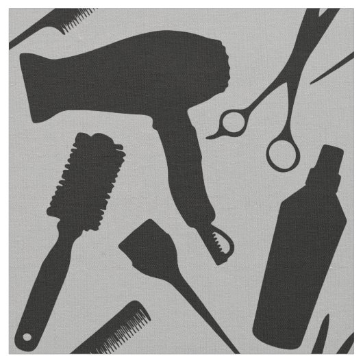 Grauer Schwarzer Stylist Tools Friseursalon Stoff (Nahaufnahme)