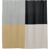 Grauer, schwarzer und tanischer Duschvorhang (Vorderseite)