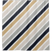 Grauer, schwarzer und tanischer Duschvorhang (Vorderseite)