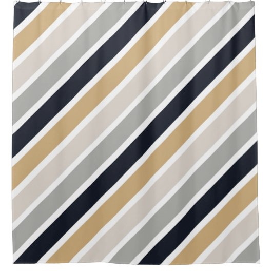 Grauer, schwarzer und tanischer Duschvorhang (Vorderseite)