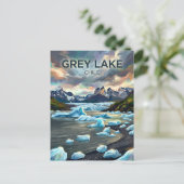 Grauer See Strand Chile Postkarte (Stehend Vorderseite)