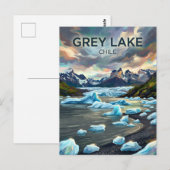 Grauer See Strand Chile Postkarte (Vorne/Hinten)