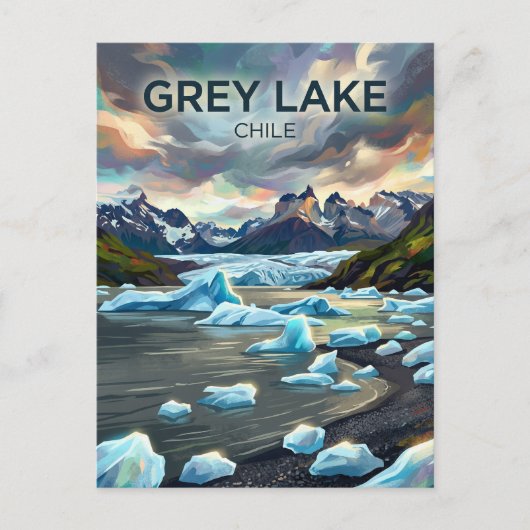 Grauer See Strand Chile Postkarte (Vorderseite)