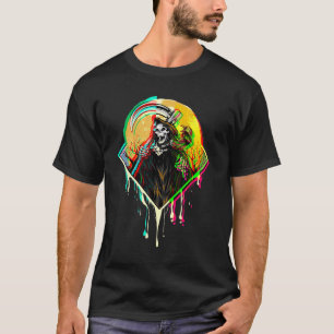 Grauer Sensenmann Kronengel des Todes Okkultist Va T-Shirt