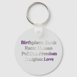 Grauer Sexstolz - Geburtsort: Erde. Rasse: Mensch Schlüsselanhänger