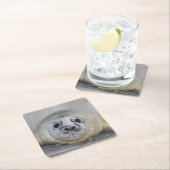 Grauer Siegel-Welpe Rechteckiger Pappuntersetzer (Vor Ort)