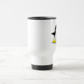 Grauer/silberner Band-Pinguin Reisebecher (Mittel)