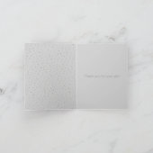 Grauer silberner Confetti danken Ihnen Dankeskarte (Innenseite)