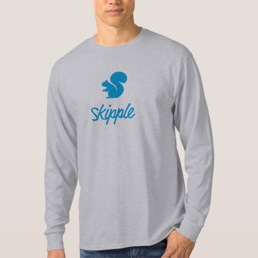 Grauer Skipple Lang-Sleeved T - Shirt (Vorderseite)