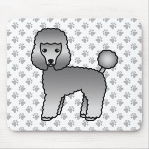 Grauer Spielzeugpudel Süßer Cartoon-Hund Mousepad