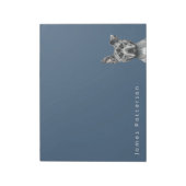 Grauer Stalky Pit Bull Dog Zeichnend Notizblock (Rotiert)