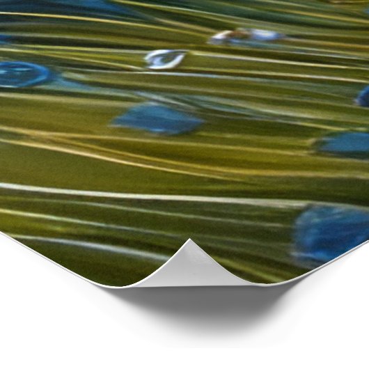 Grauer Stallion in der Sternennacht Poster (Ecke)