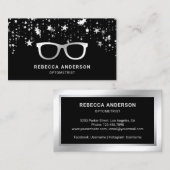 Grauer Star Confetti Schwarzer Augengläser Optiker Visitenkarte (Vorne/Hinten)