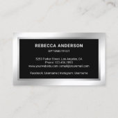 Grauer Star Confetti Schwarzer Augengläser Optiker Visitenkarte (Rückseite)