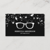 Grauer Star Confetti Schwarzer Augengläser Optiker Visitenkarte (Vorderseite)