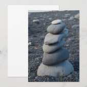 Grauer Stein am Strand Dankeskarte (Vorne/Hinten)