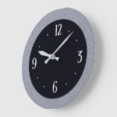 Grauer Stein auf Schwarz mit Weiß Nr.>Küchenschlos Große Wanduhr (Winkel)