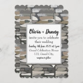 Grauer Stein Muster Hochzeitseinladung Einladung (Vorne/Hinten)