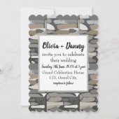 Grauer Stein Muster Hochzeitseinladung Einladung (Vorderseite)