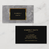 Grauer Steinschwarzer Goldmarmorierungminimalist Visitenkarte (Vorne/Hinten)