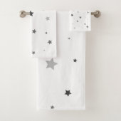Grauer Stern-Entwurf Badhandtuch Set (Insitu)