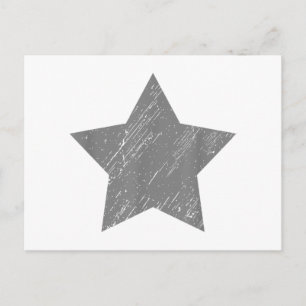 Grauer Stern im Vintage-Look Postkarte