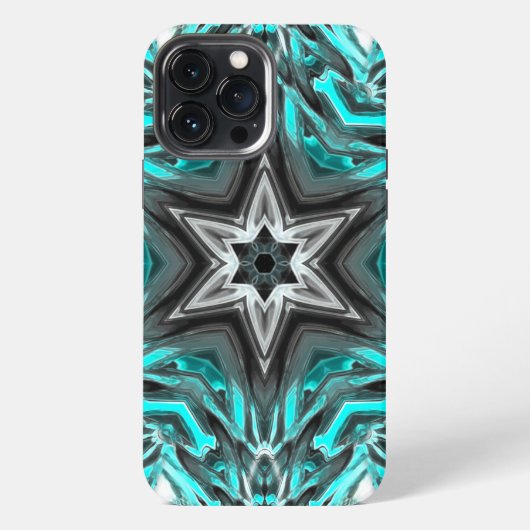 Grauer Stern in Berührungen von geschnitztem Glas iPhone Hülle (Rückseite)