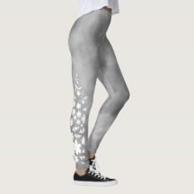 Grauer Stern und florale Leggings - Chic Ästhetik