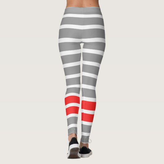 Grauer Streifen Leggings (Rückseite)