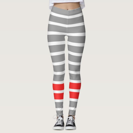 Grauer Streifen Leggings (Vorderseite)