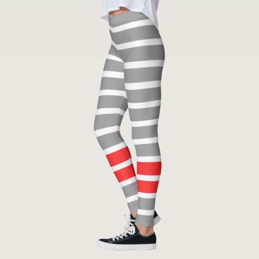 Grauer Streifen Leggings (Links)