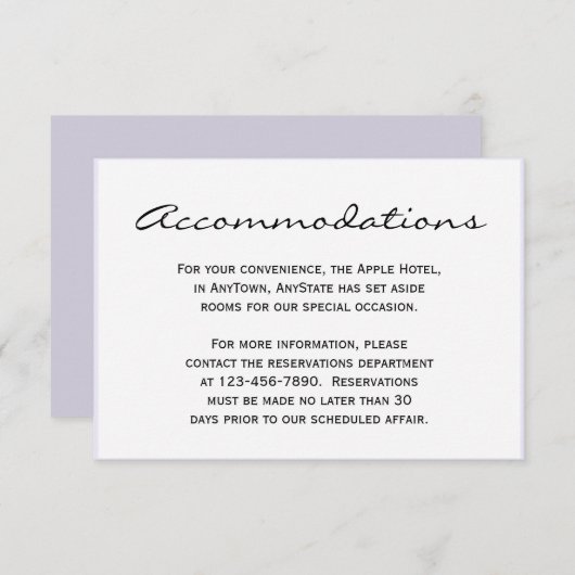 Grauer Streifen mit floraler Akzent-Hochzeitseinfü Begleitkarte (Vorne/Hinten)