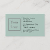 Grauer Streifen und Sukkulent Mit Monogramm Visitenkarte (Rückseite)