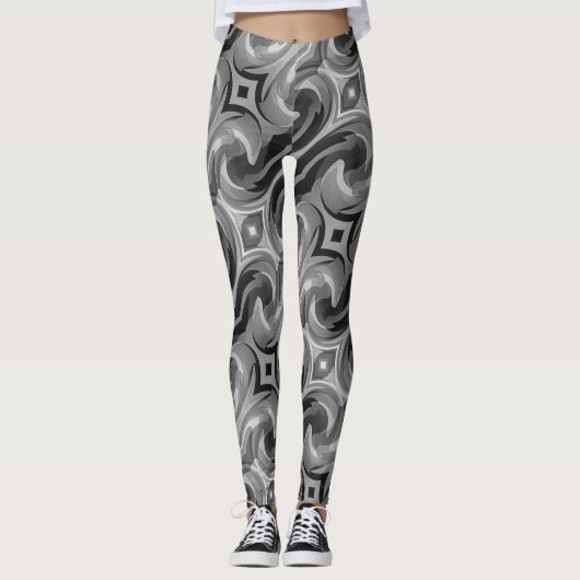 Grauer Strudel Leggings (Vorderseite)