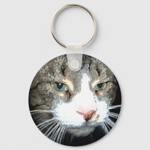 Grauer Tabby-Schlüsselanhänger Schlüsselanhänger