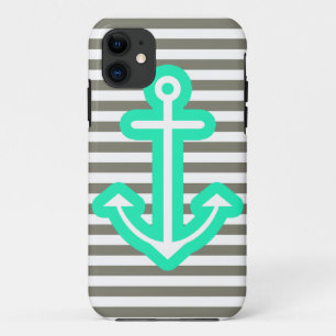 Grauer tadelloser nautischanker iPhone 11 hülle