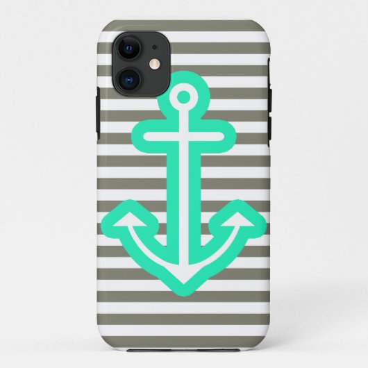 Grauer tadelloser nautischanker Case-Mate iPhone hülle (Rückseite)