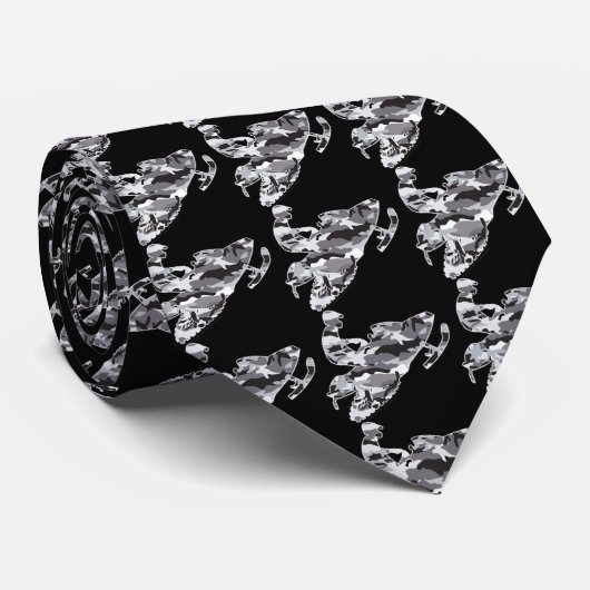Grauer TarnungSnowmobile Krawatte (Gerollt)
